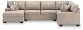 Diamond Furniture - Ashley Furniture - Newellen 3-Piece Sectional with Chaise - RAF 3-Piece Sectional with Chaise - 48404S5